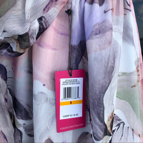 🌸Vince Camuto Off Shoulder Diffused Floral Blouse - Picture 11 of 14